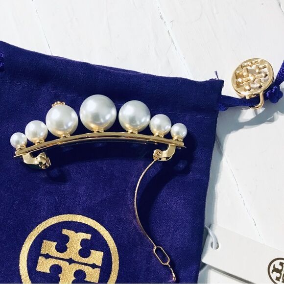 TORY BURCH KIRA FRESHWATER PEARLS HAIR ACCESSORY - Picture 4 of 4